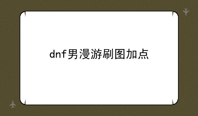 dnf男漫游刷图加点