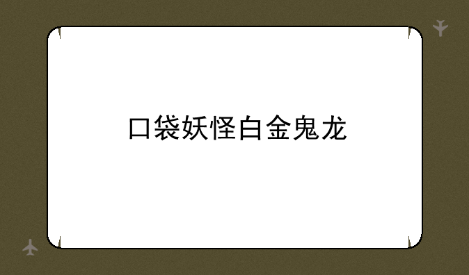 口袋妖怪白金鬼龙
