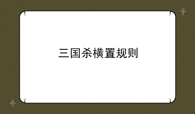三国杀横置规则