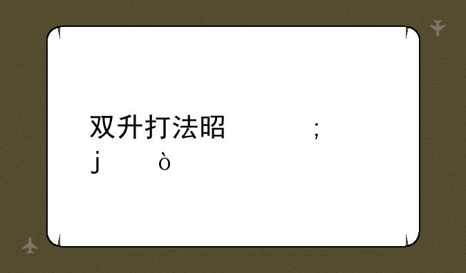 双升打法是怎样的？
