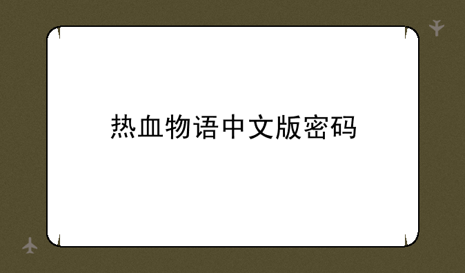 热血物语中文版密码
