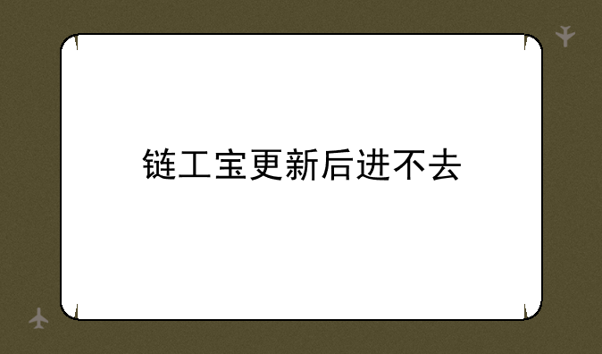 链工宝更新后进不去