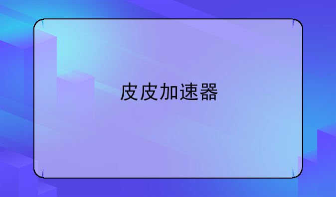 皮皮加速器